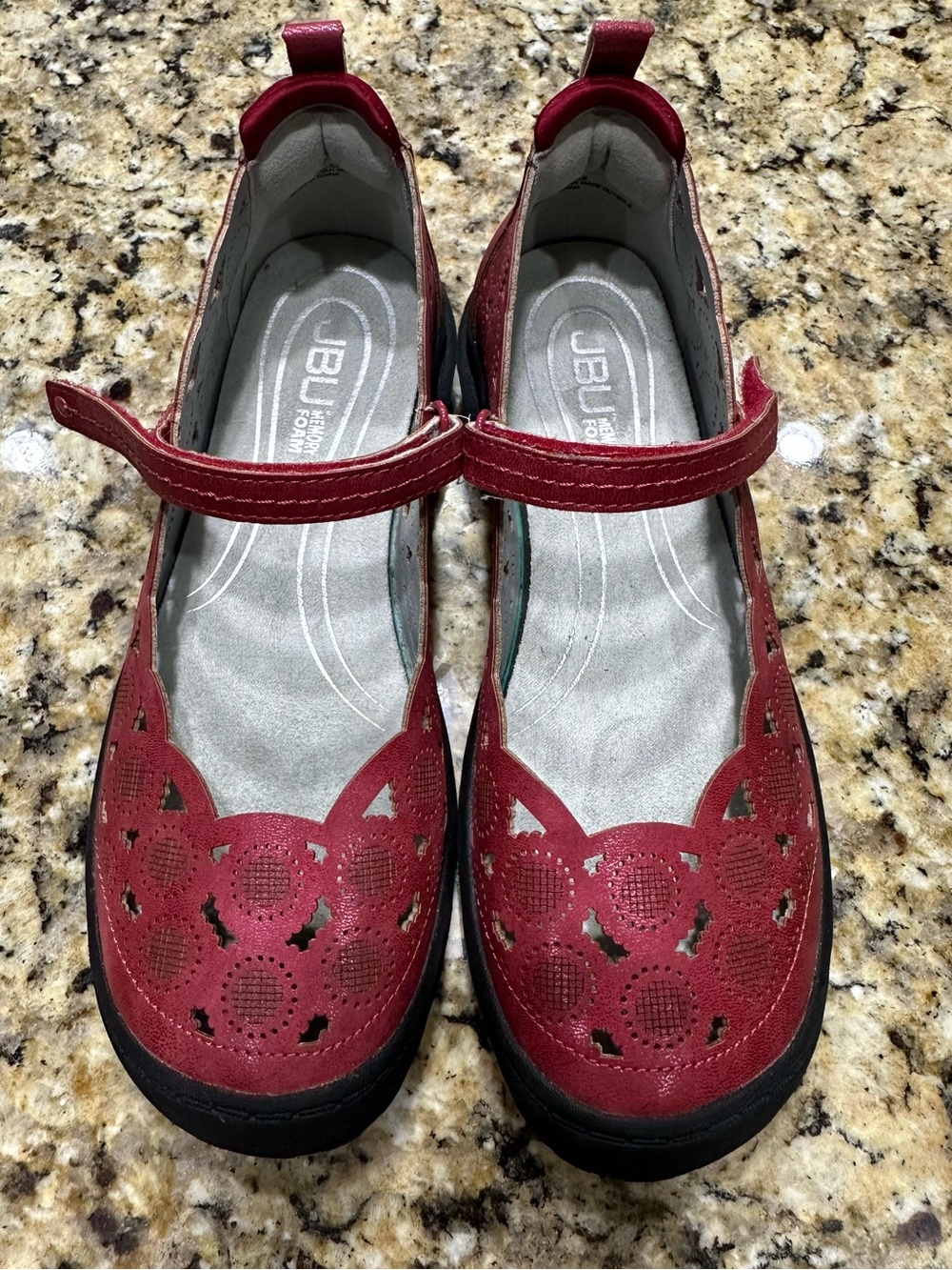 Jbu Red Shoes Mary Janes Womens Shoe Size 7 Euc